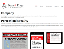 Tablet Screenshot of deanandkingsprfirm.com
